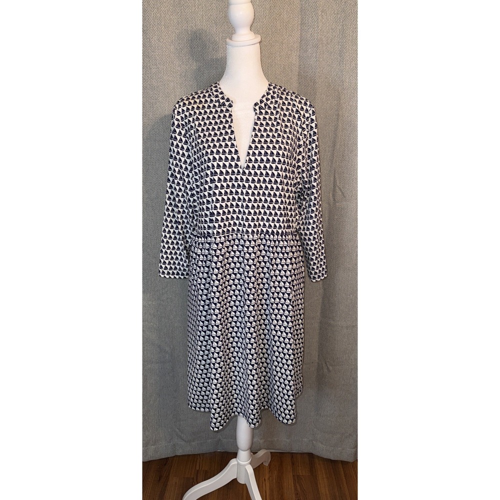 Southern Tide‎ Jessica Performance Dress Womens XL Navy Sailboats Coastal Preppy